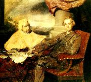 Sir Joshua Reynolds lord rockingham and his secretary, edmund burke USA oil painting artist